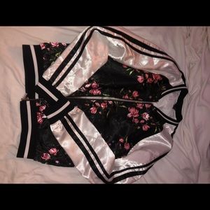 guess varsity jacket floral